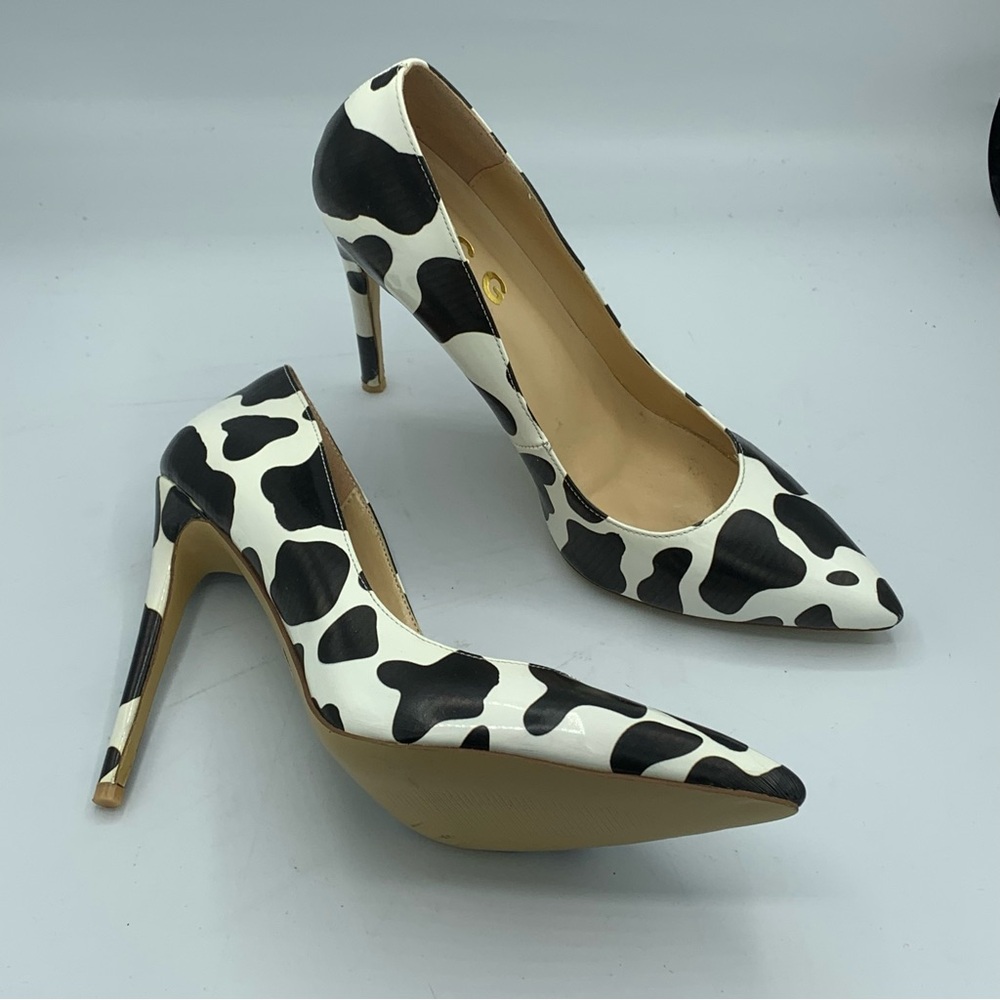 YCG high heels cow print heels shoes size 6 Party Western Cowgirl